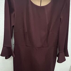 Connected Apparel Burgundy Long Sleeve Dress